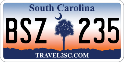 SC license plate BSZ235