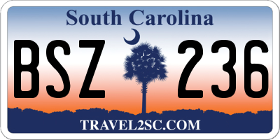 SC license plate BSZ236