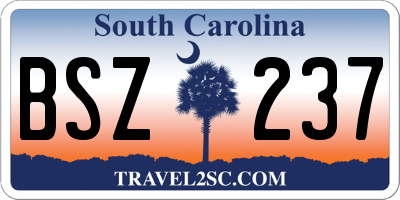 SC license plate BSZ237