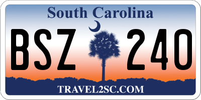 SC license plate BSZ240