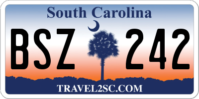 SC license plate BSZ242