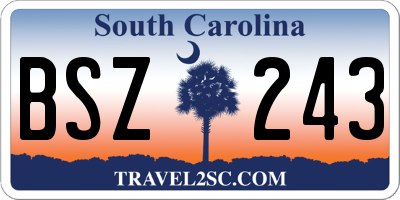 SC license plate BSZ243