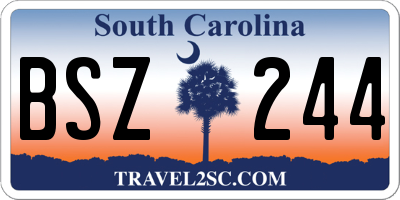 SC license plate BSZ244