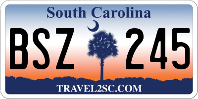 SC license plate BSZ245