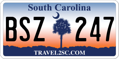 SC license plate BSZ247