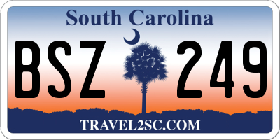 SC license plate BSZ249