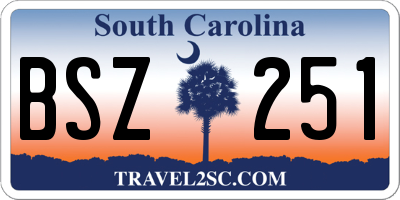 SC license plate BSZ251