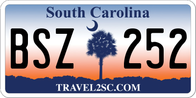 SC license plate BSZ252