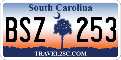 SC license plate BSZ253