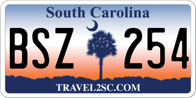 SC license plate BSZ254