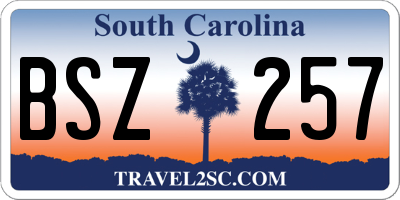 SC license plate BSZ257