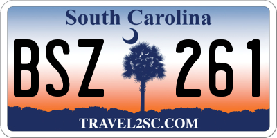 SC license plate BSZ261