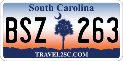 SC license plate BSZ263