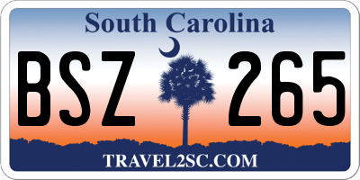 SC license plate BSZ265