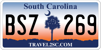 SC license plate BSZ269