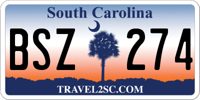 SC license plate BSZ274