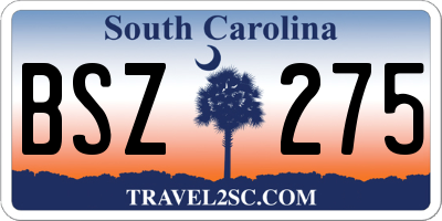 SC license plate BSZ275