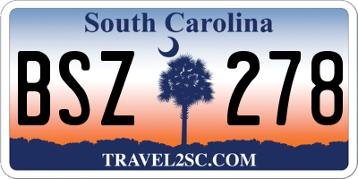 SC license plate BSZ278