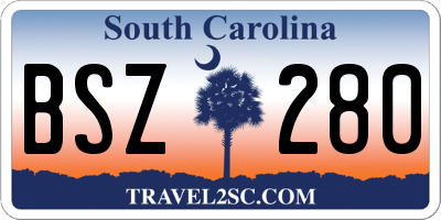 SC license plate BSZ280