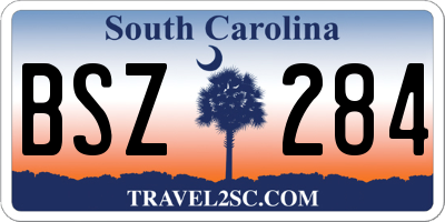 SC license plate BSZ284