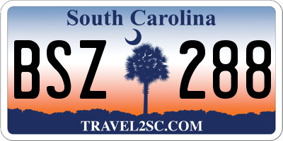 SC license plate BSZ288