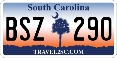 SC license plate BSZ290