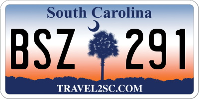 SC license plate BSZ291