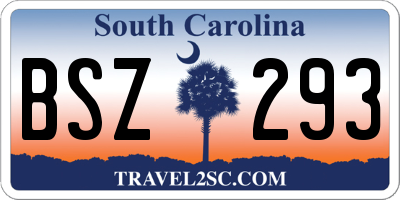 SC license plate BSZ293
