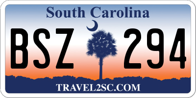 SC license plate BSZ294