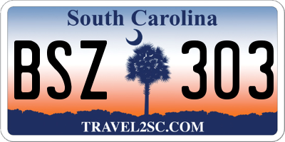 SC license plate BSZ303