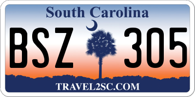 SC license plate BSZ305