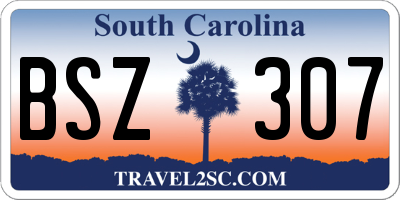 SC license plate BSZ307