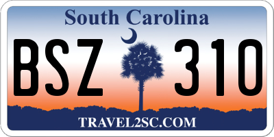 SC license plate BSZ310