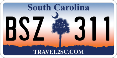 SC license plate BSZ311