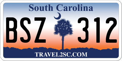 SC license plate BSZ312