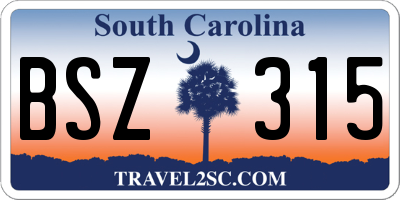 SC license plate BSZ315