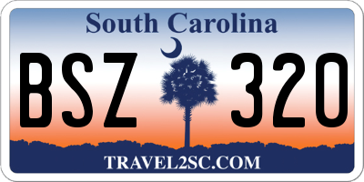 SC license plate BSZ320