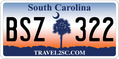 SC license plate BSZ322