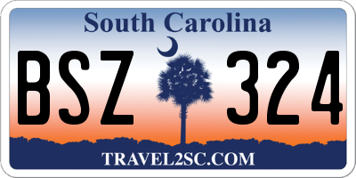 SC license plate BSZ324