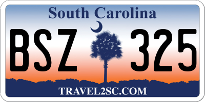 SC license plate BSZ325