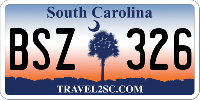 SC license plate BSZ326