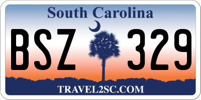 SC license plate BSZ329