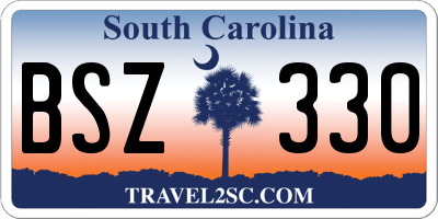 SC license plate BSZ330