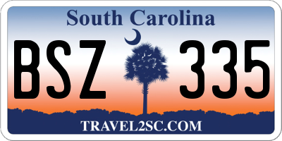 SC license plate BSZ335