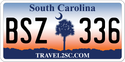 SC license plate BSZ336