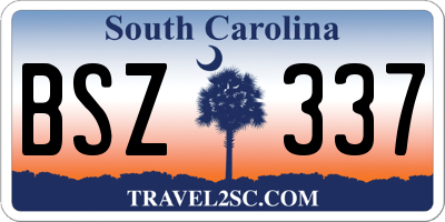 SC license plate BSZ337