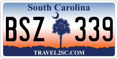 SC license plate BSZ339