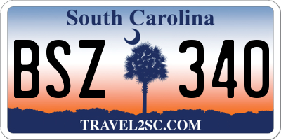 SC license plate BSZ340