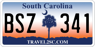 SC license plate BSZ341