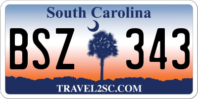 SC license plate BSZ343
